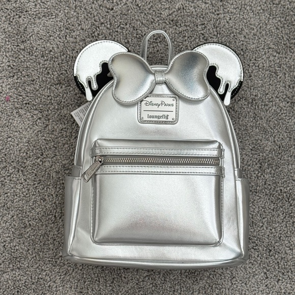 Loungefly Minnie Mouse Disney100 Platinum Mini Backpack - Picture 14 of 15